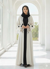 Double Upper Hand Work Placket Abaya